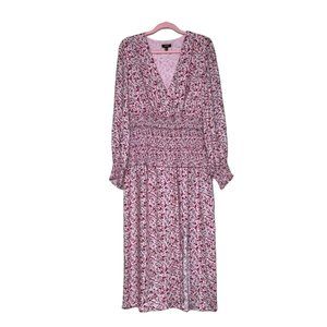 AFRM Dress Hazel Floral Print Crepe Smocked Tiered Waist Floral CottageCore XL